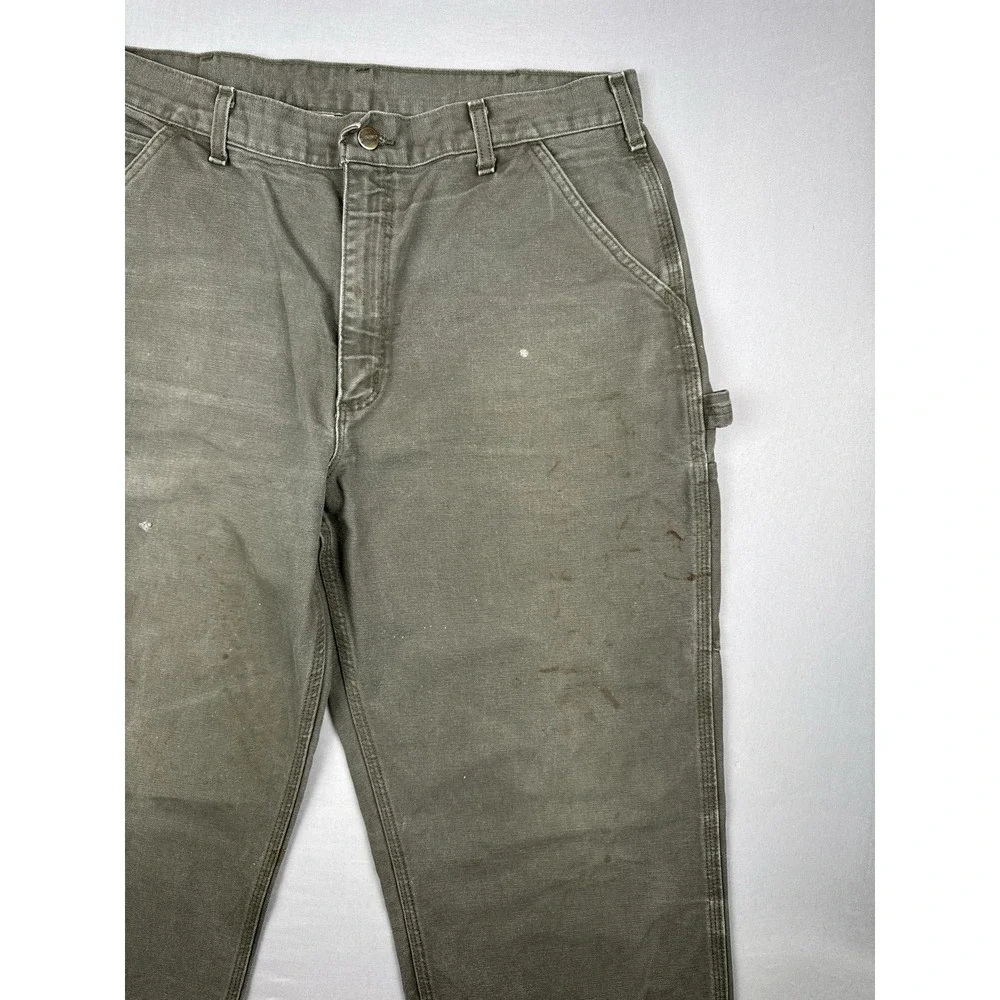 Vintage Carhartt B11 MOS Work Pants 36x34 Moss Green Carpenter Duck Canvas